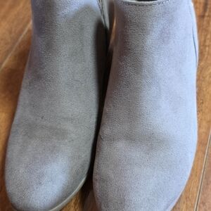 Gray Suede Ankle Boots